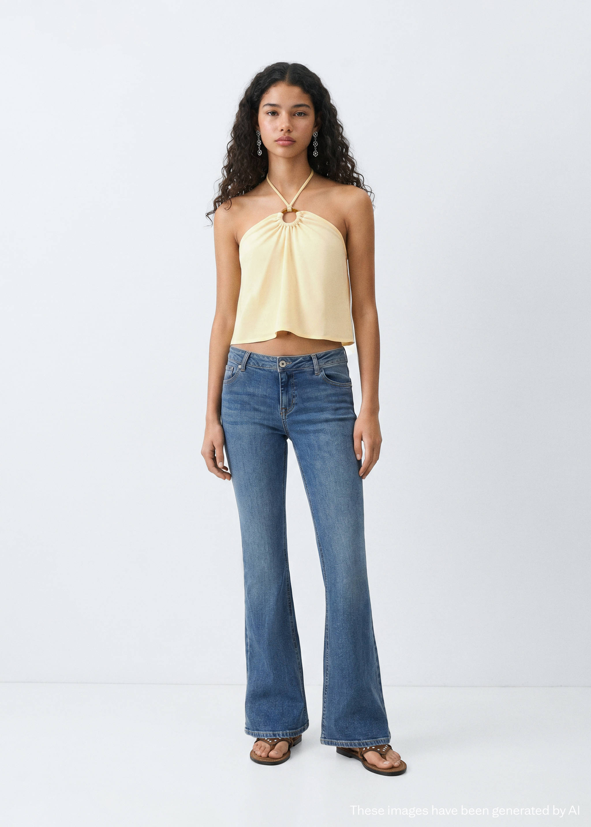 Halter top with ring detail - General plane
