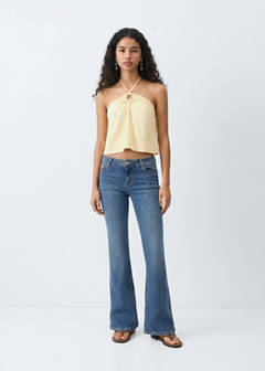 Halter top with ring detail — Pastel Yellow 2