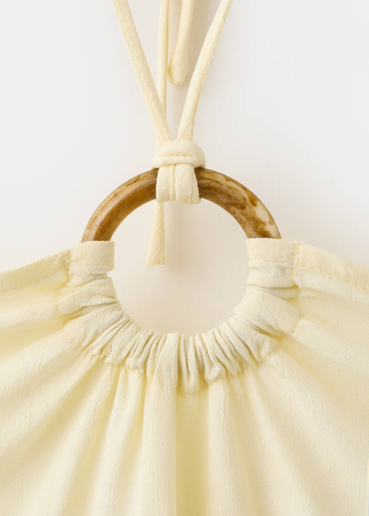 Halter top with ring detail — Pastel Yellow