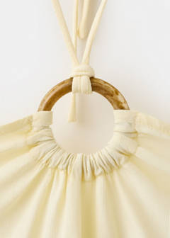 Halter top with ring detail — Pastel Yellow 5