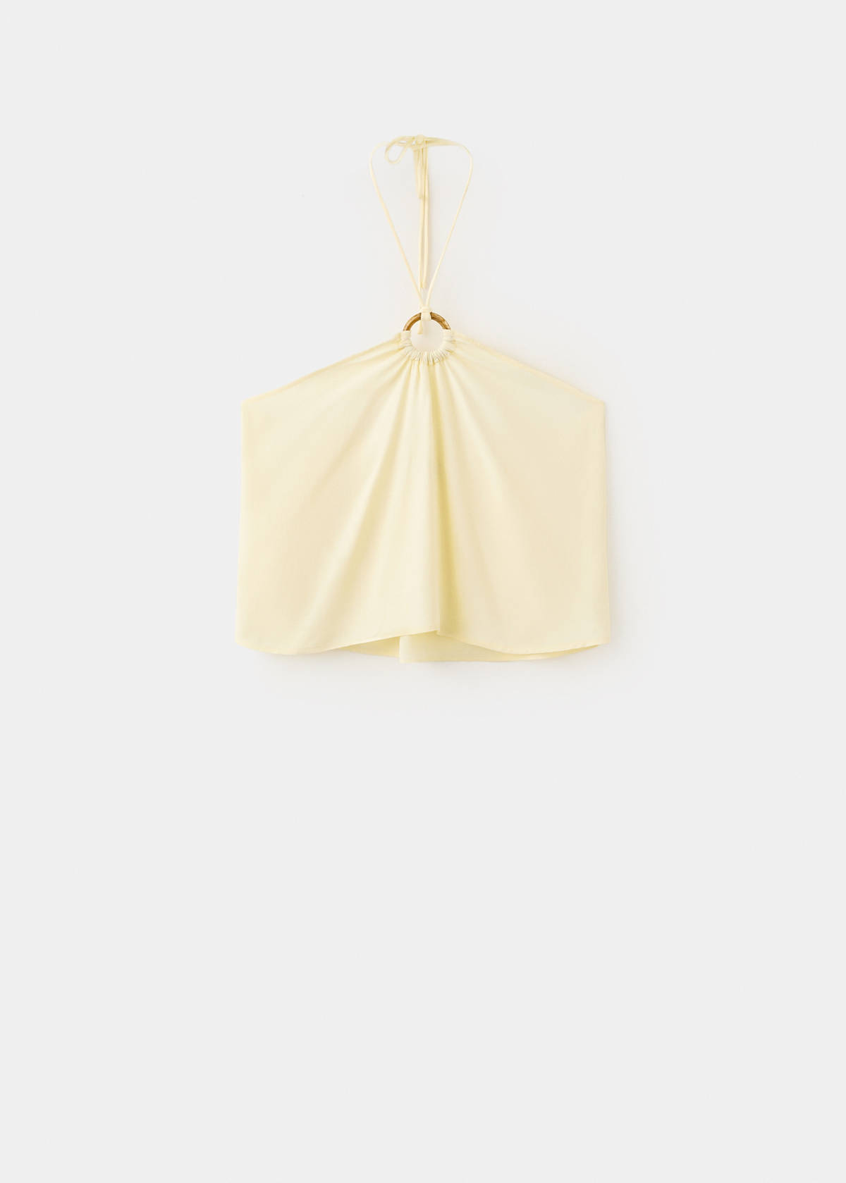 Halter top with ring detail — Pastel Yellow