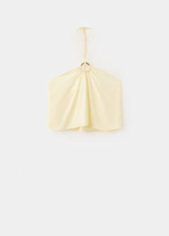 Halter top with ring detail — Pastel Yellow 4