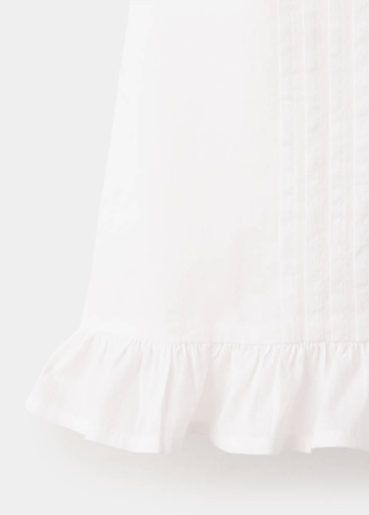 Floral embroidered cotton top — Off White