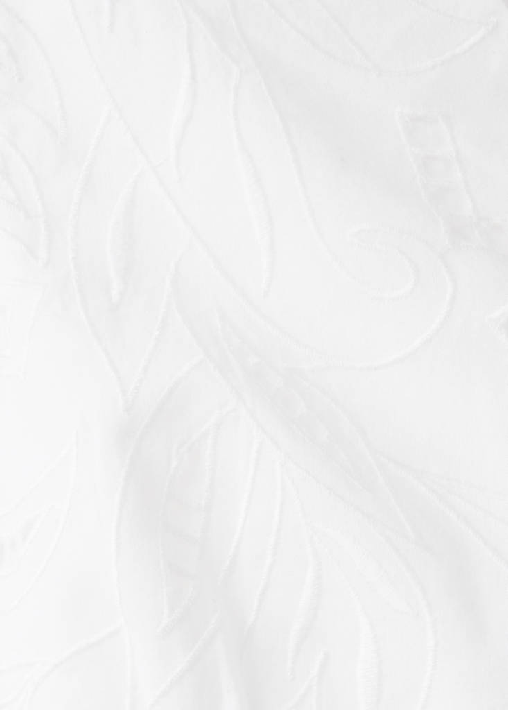 Floral embroidered cotton top — Off White