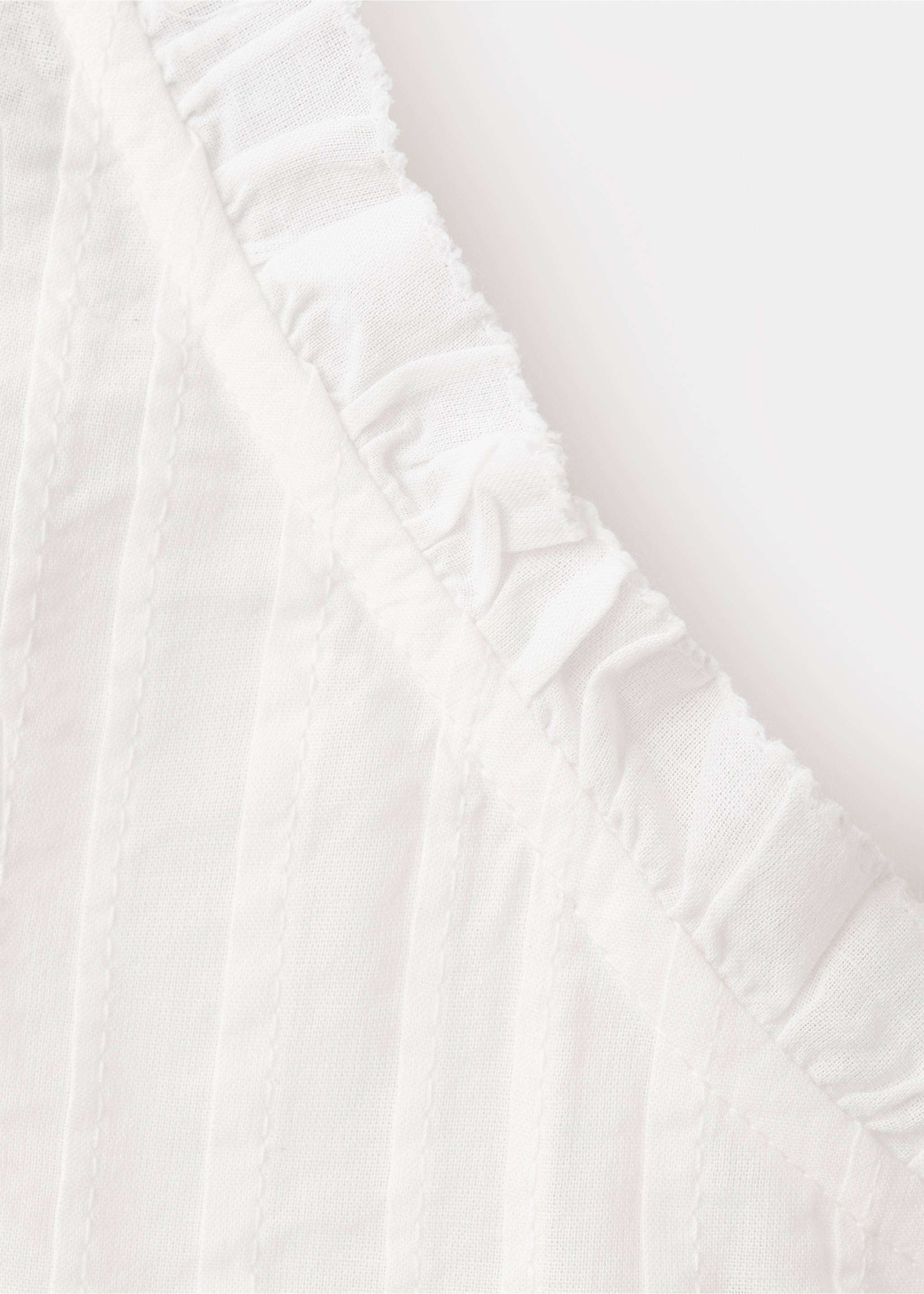Asymmetrical cotton top - Details of the article 8, Off White. Ref: 37042535-00.
