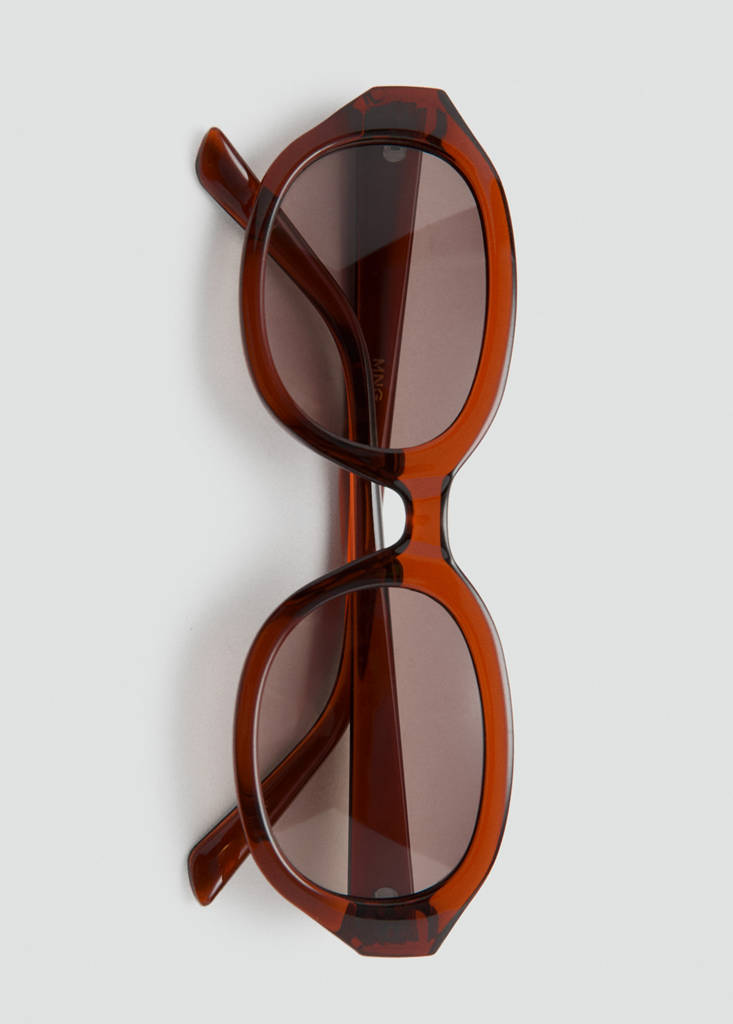 Rectangular-frame sunglasses — Brown