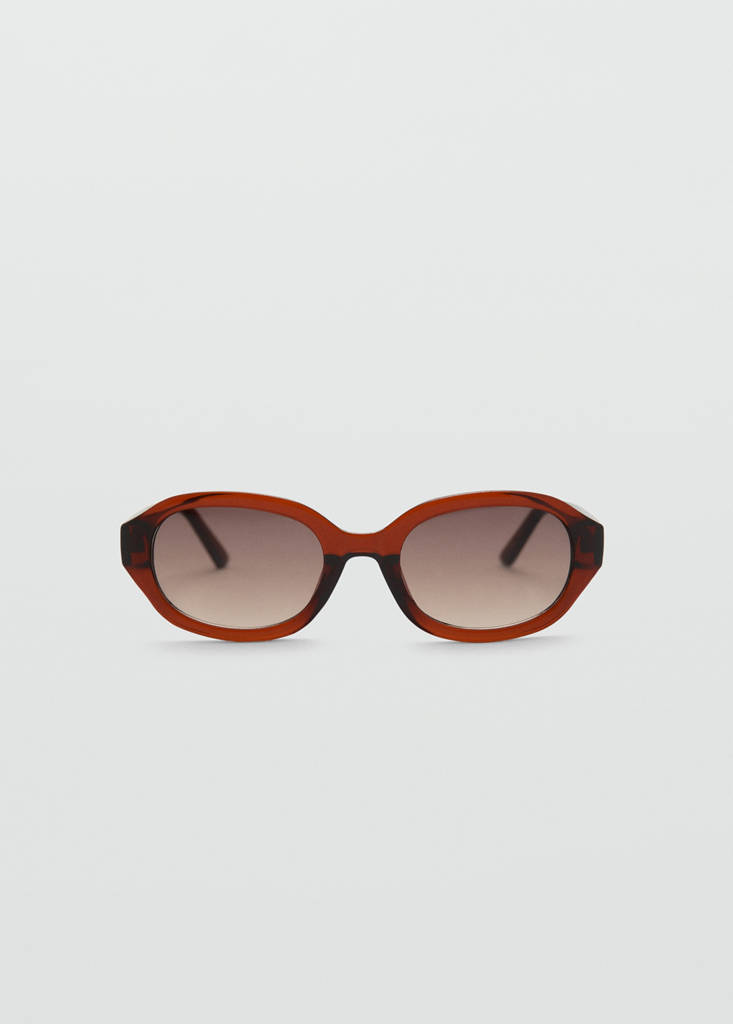 Rectangular-frame sunglasses — Brown