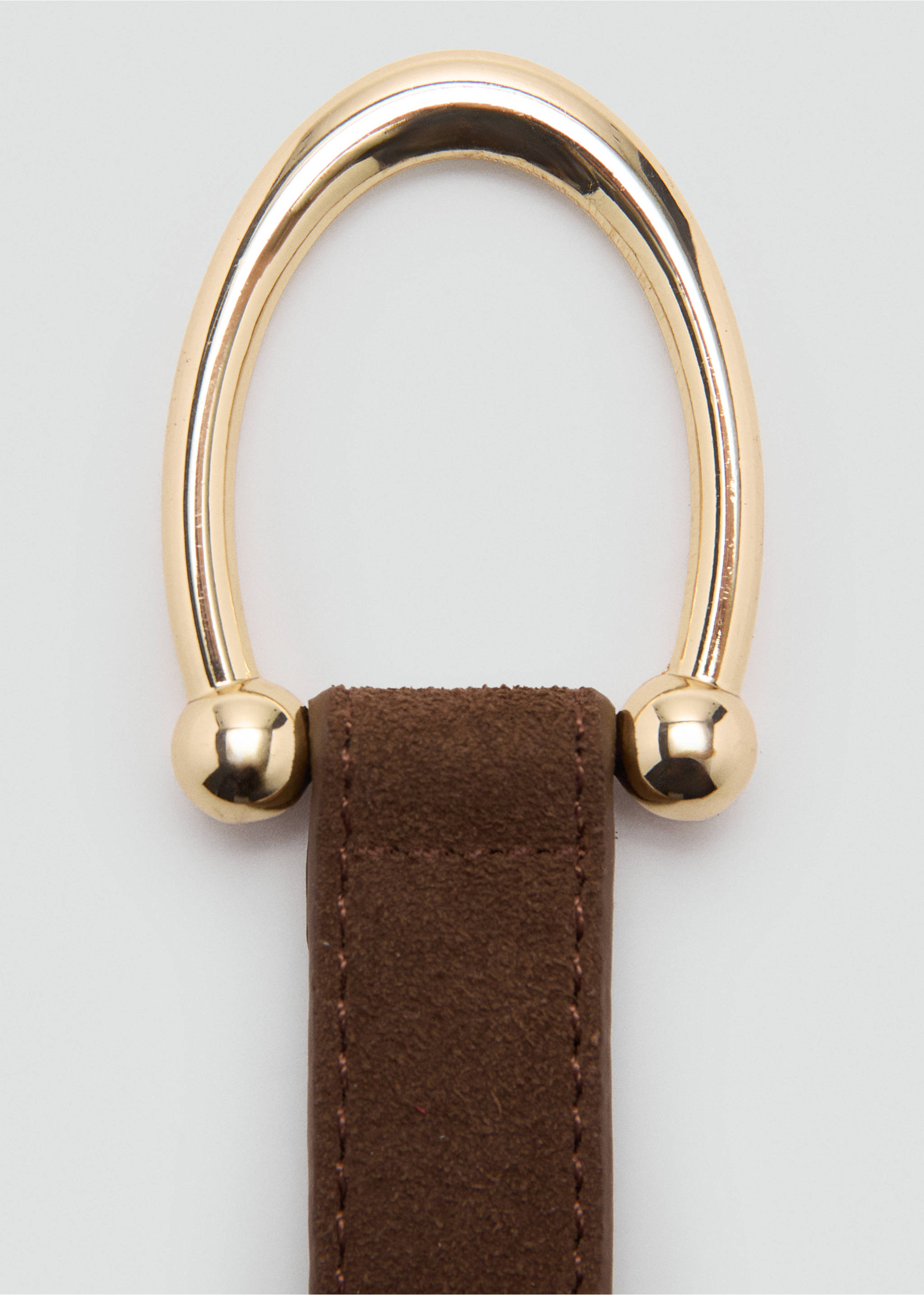Ceinture fine cuir daim - Détail de l'article 1, Marron. Ref: 37042541-00.