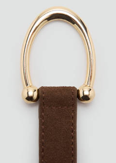 Thin suede leather belt — Brown 3