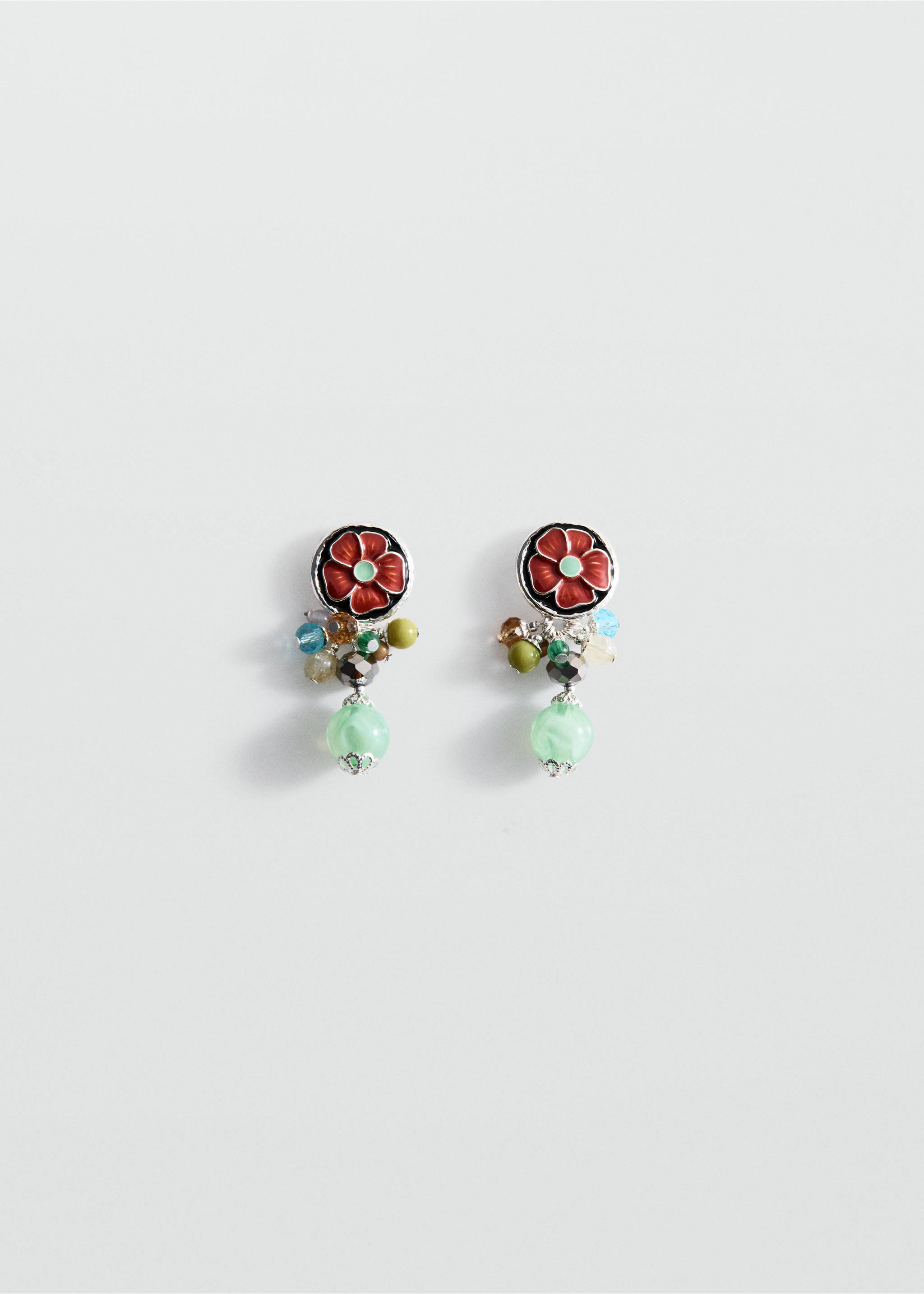 Beaded flower earrings - Article without model, Silver. Ref: 37042544-00.