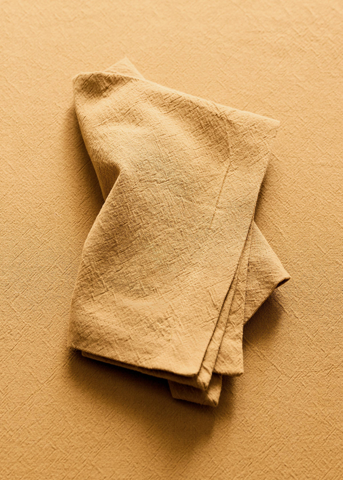 Washed cotton napkins 45 x 45 cm — Curry