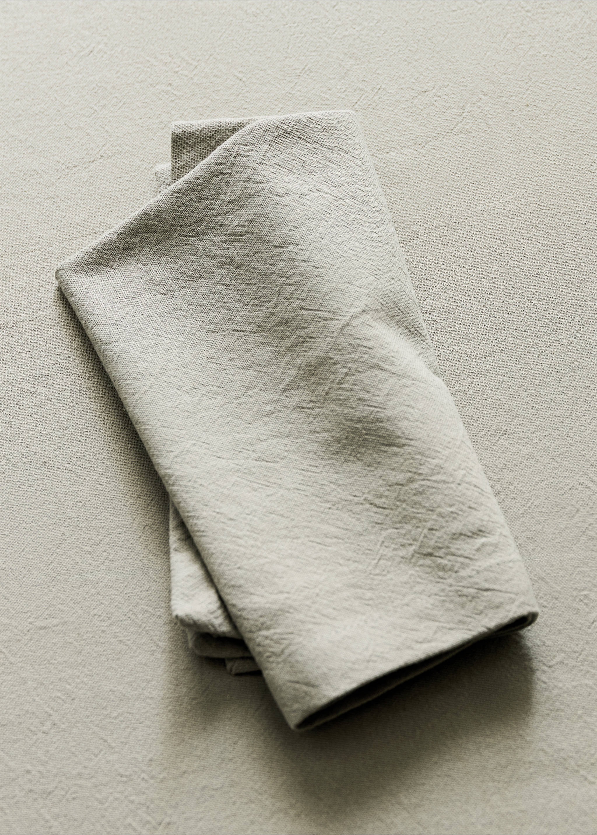 Washed cotton napkins 45 x 45 cm - General plane, Green. Ref: 37042553-00.
