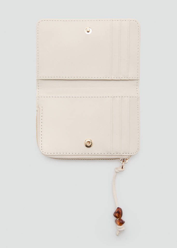 Small beaded purse — Ecru