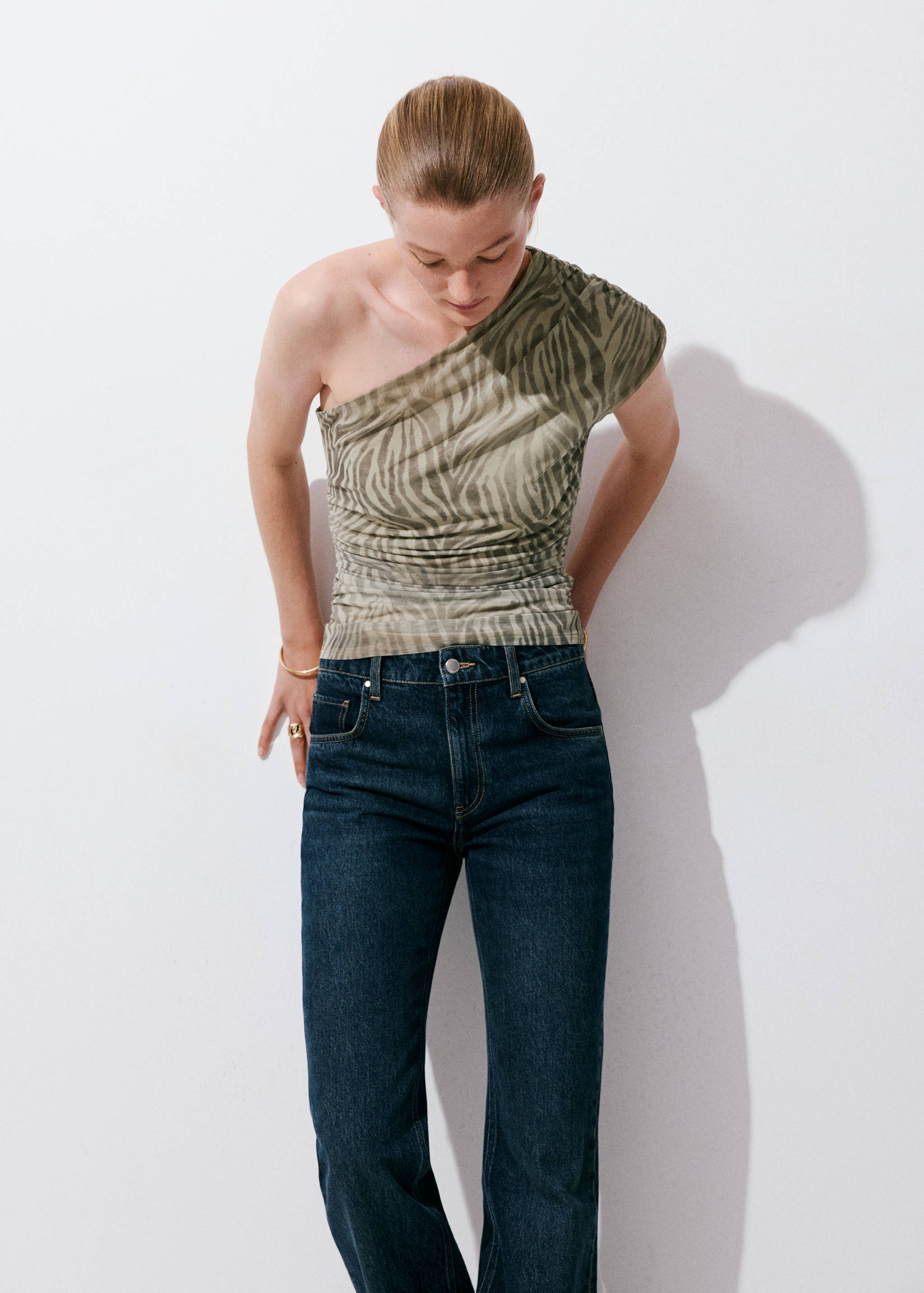 Asymmetric printed top - Medium plane