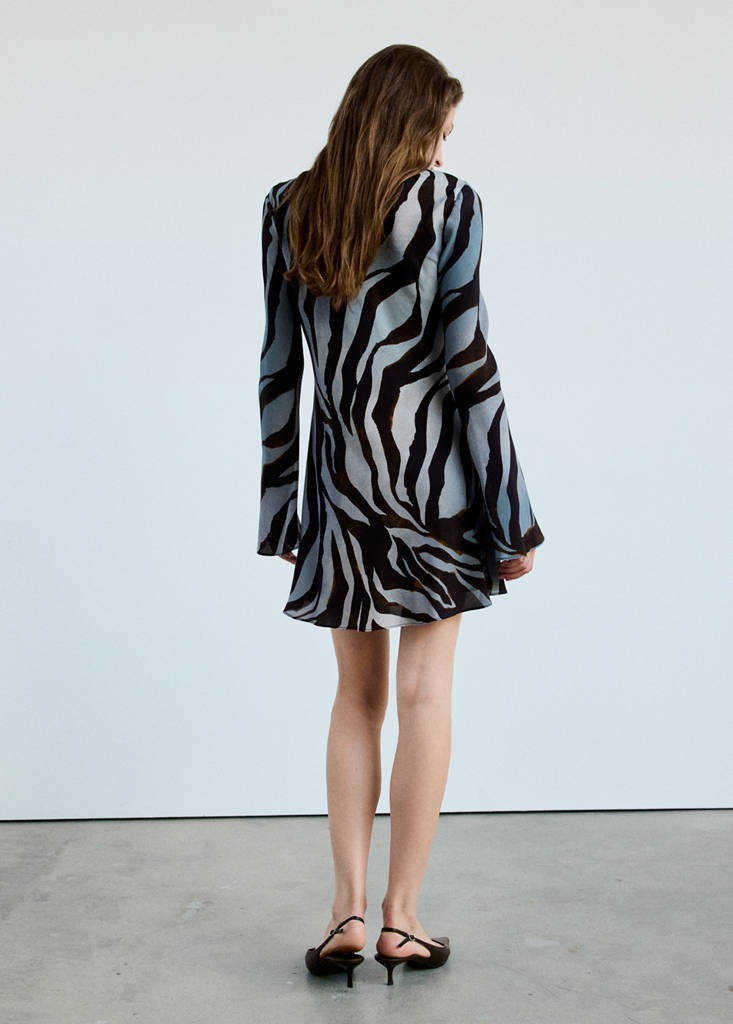 Short patterned dress — Blue