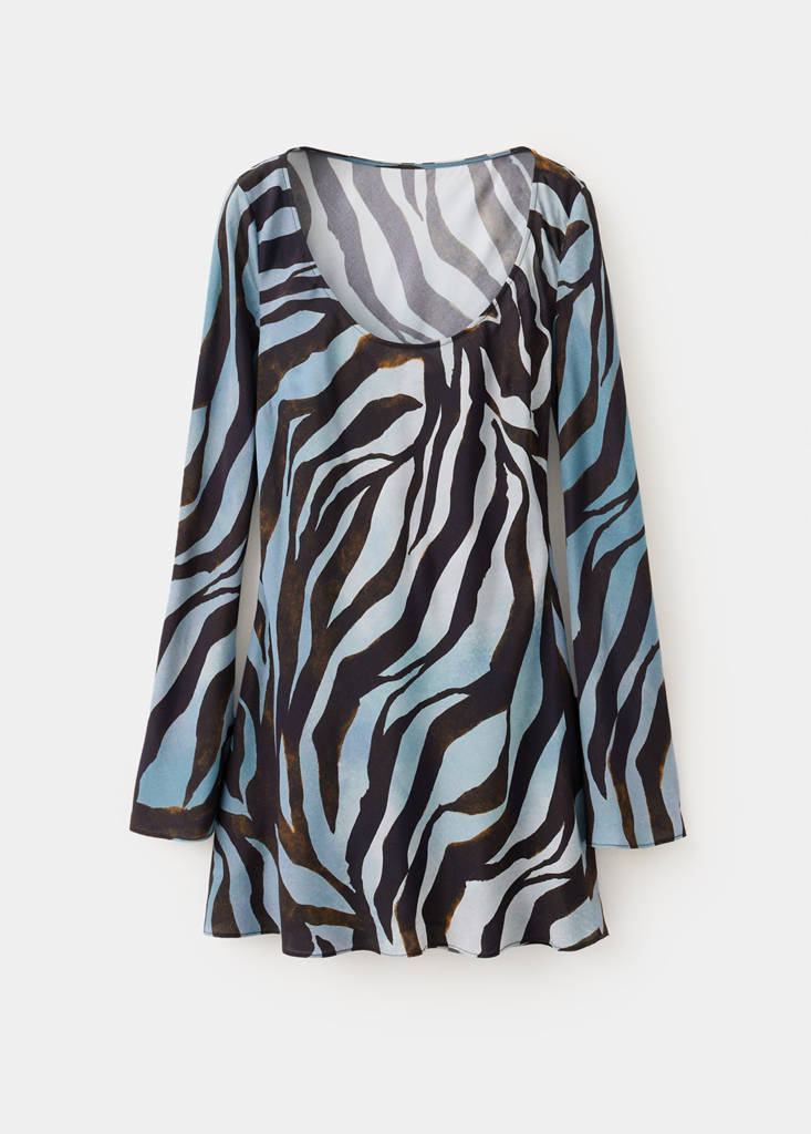 Short patterned dress — Blue