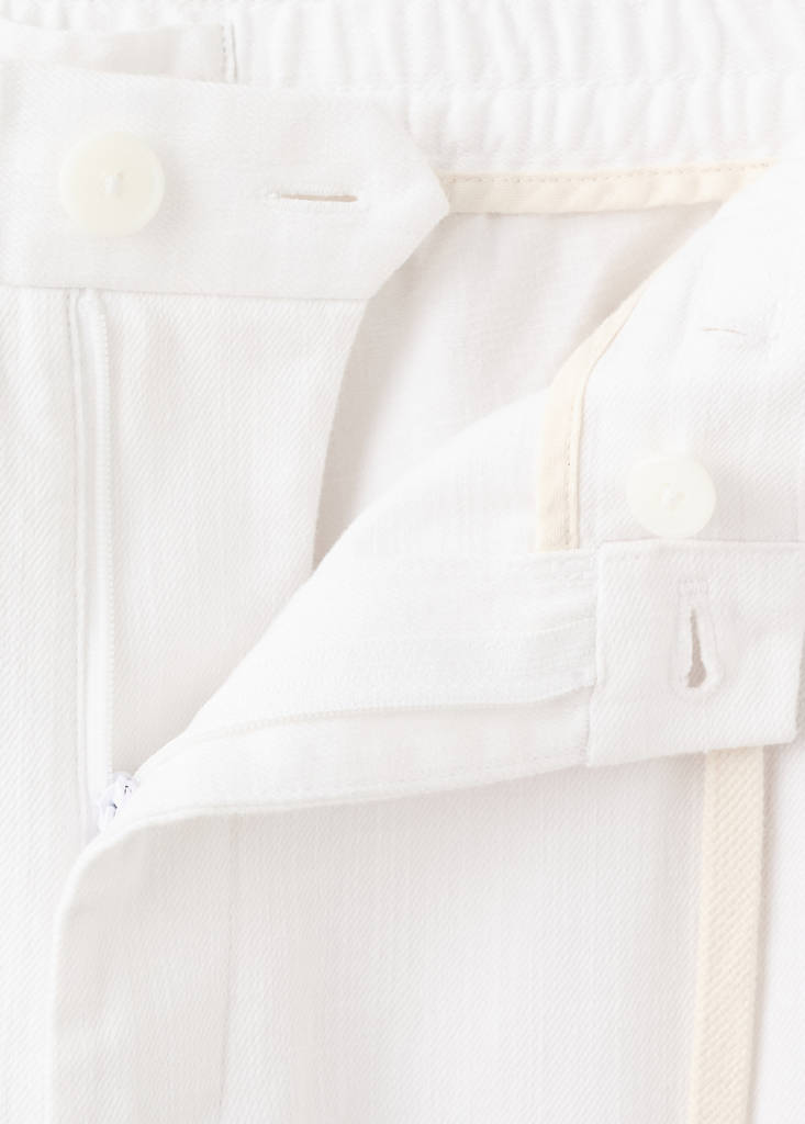 Relaxed fit cotton-linen blend trousers — Off White
