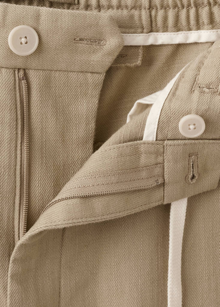 Relaxed fit cotton-linen blend trousers — Beige