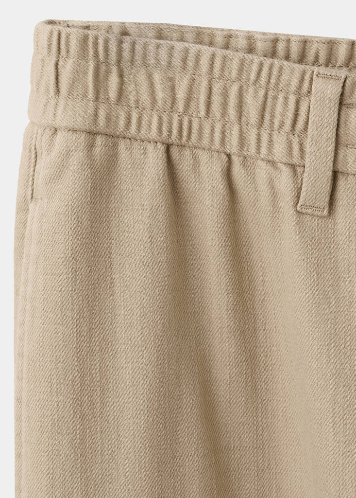 Relaxed fit cotton-linen blend trousers — Beige