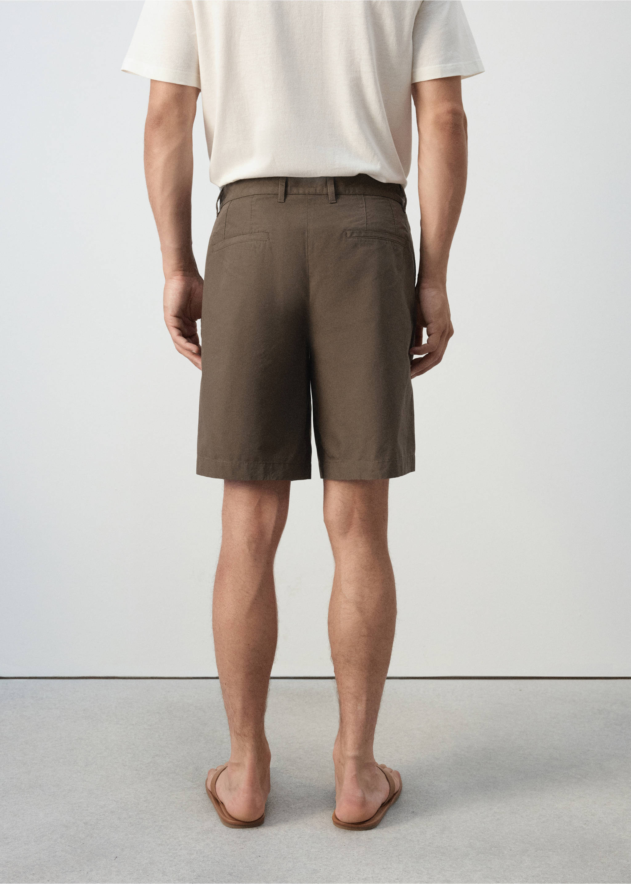 Bermudas algodón lyocell - Reverso del artículo, Marrón. Ref: 37042890-00.