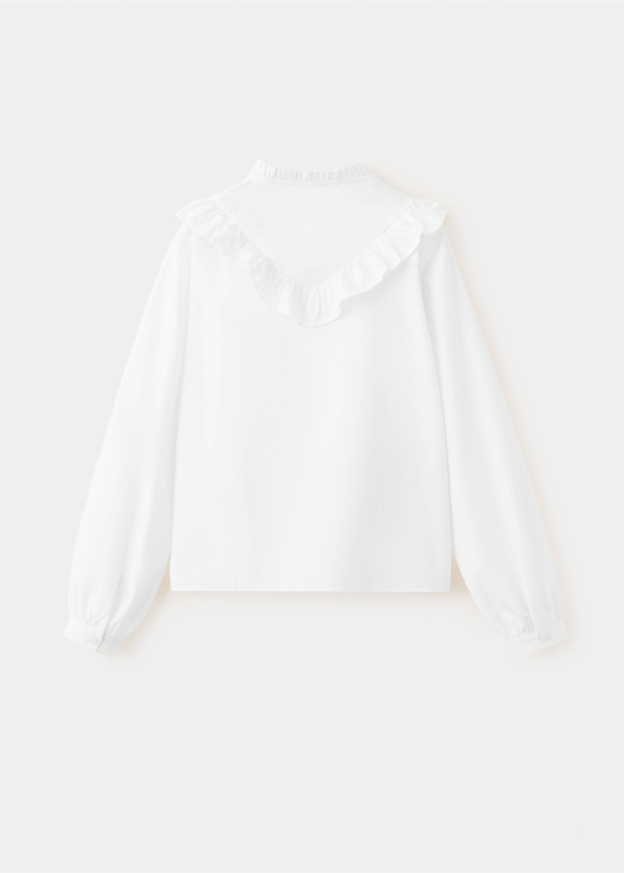 Chemise coton volantée - Verso de l’article, Blanc. Ref: 37042891-00.