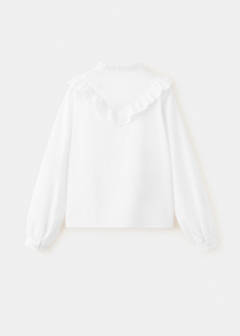 Ruffled cotton shirt — White 3