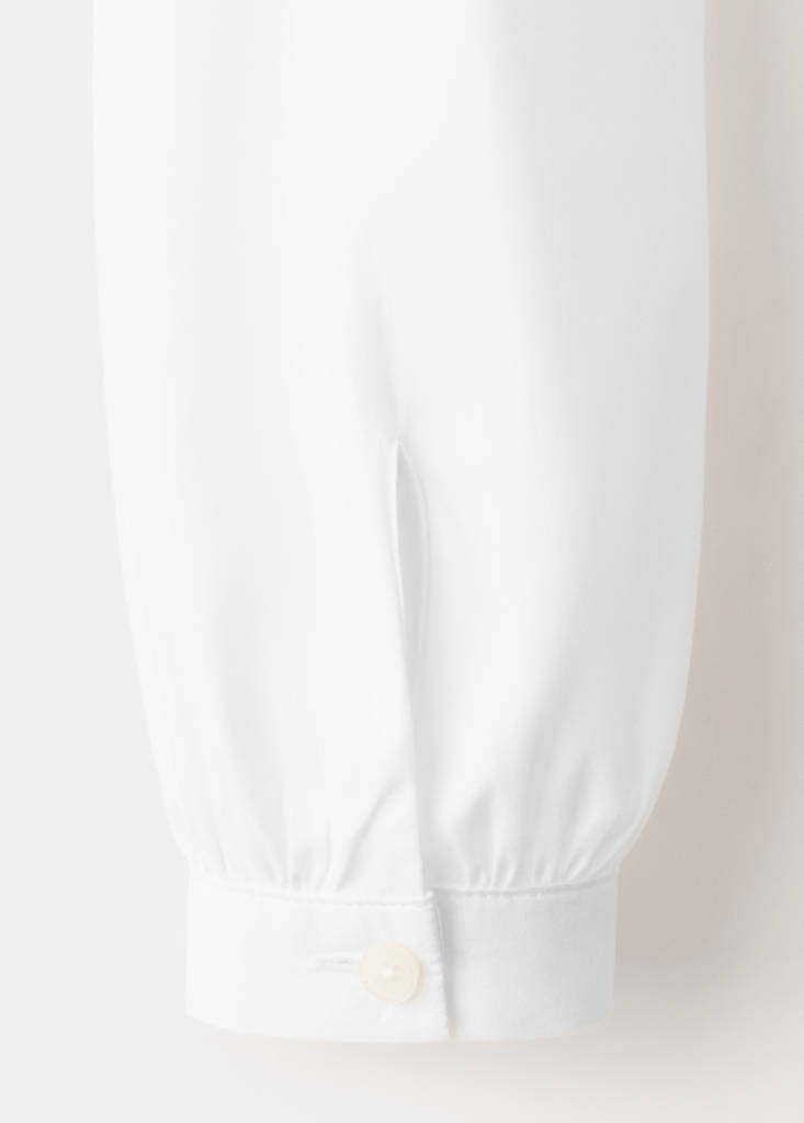 Ruffled cotton shirt — White