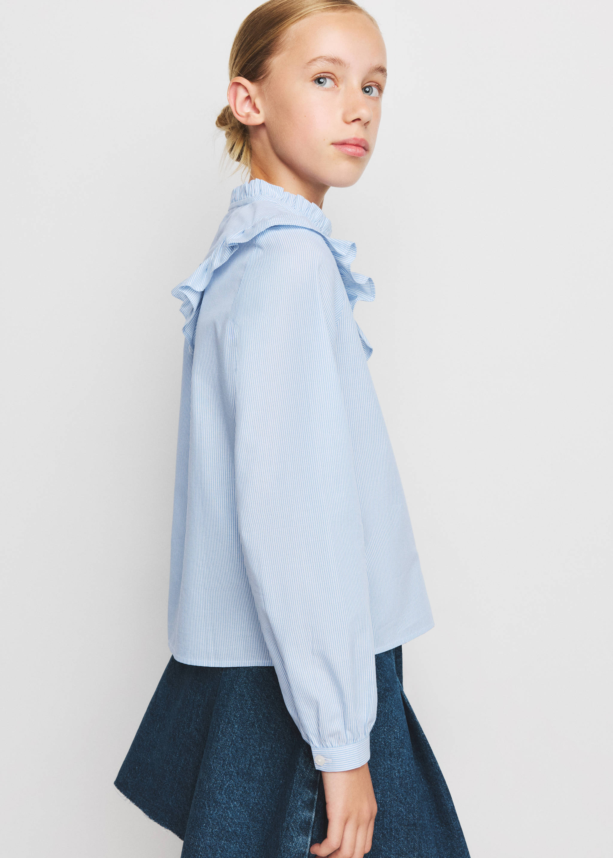 Ruffled cotton shirt - Medium plane