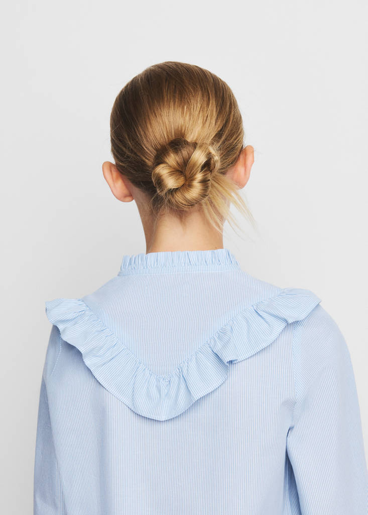 Ruffled cotton shirt — Blue