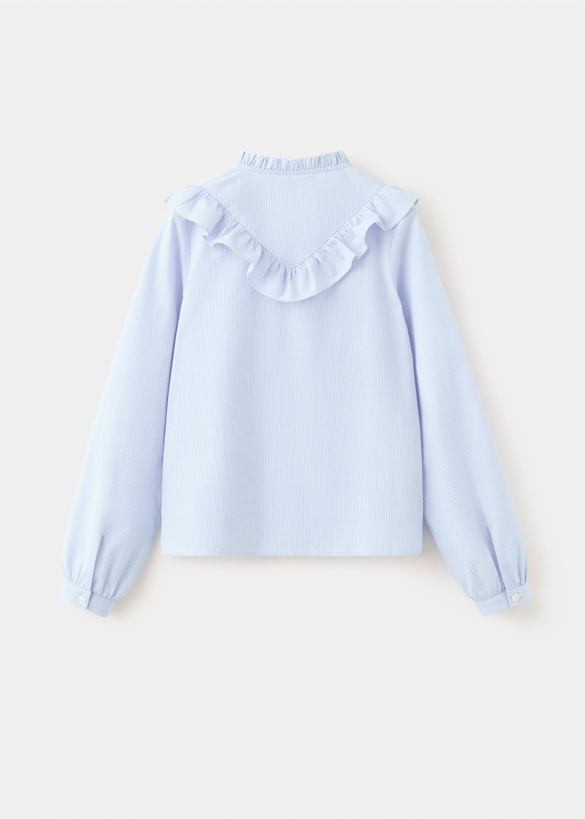 Chemise coton volantée - Verso de l’article, Bleu. Ref: 37042891-00.