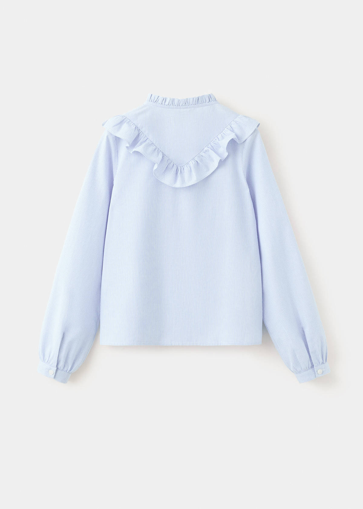 Ruffled cotton shirt — Blue