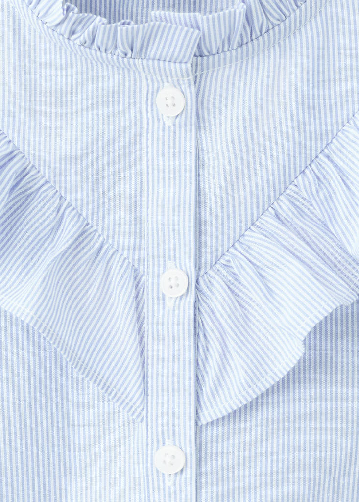 Ruffled cotton shirt — Blue