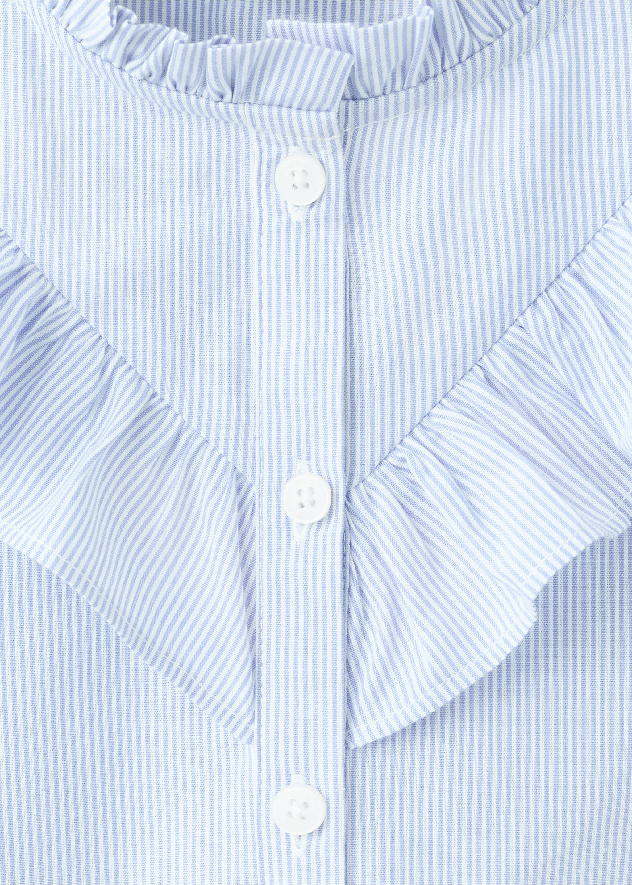 Chemise coton volantée - Détail de l'article 8, Bleu. Ref: 37042891-00.