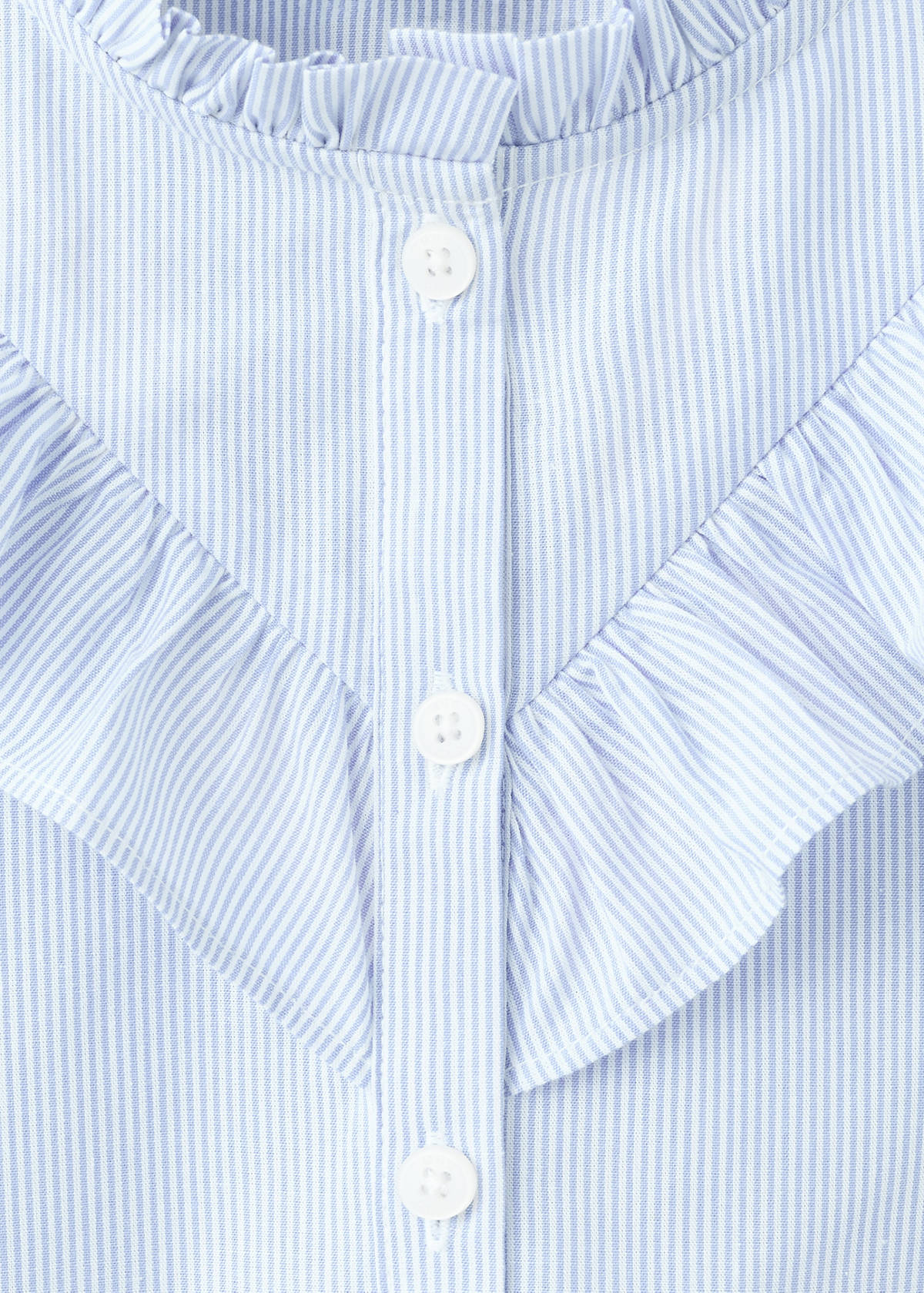 Ruffled cotton shirt — Blue