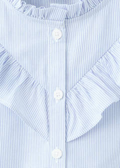 Ruffled cotton shirt — Blue 5