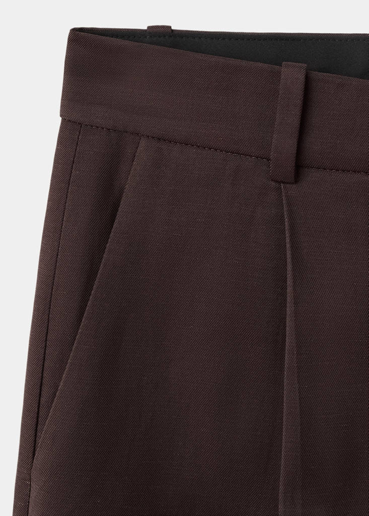 Straight mid-rise bermuda shorts — Chocolate