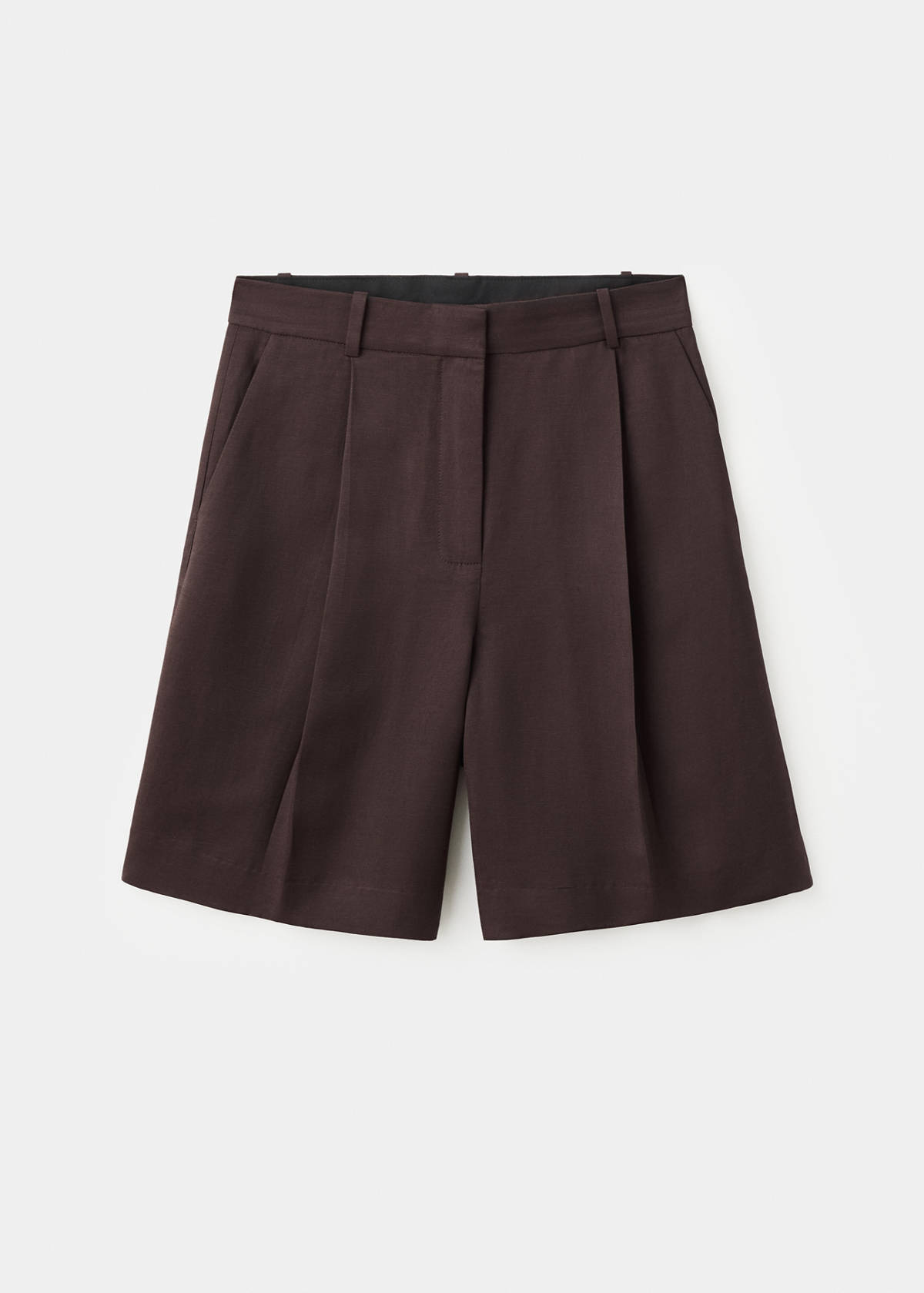 Straight mid-rise bermuda shorts — Chocolate