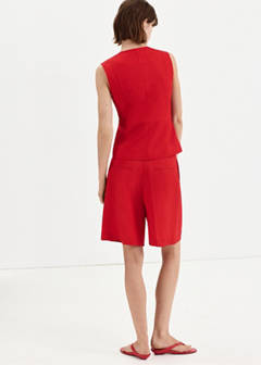 Straight mid-rise bermuda shorts — Red 3
