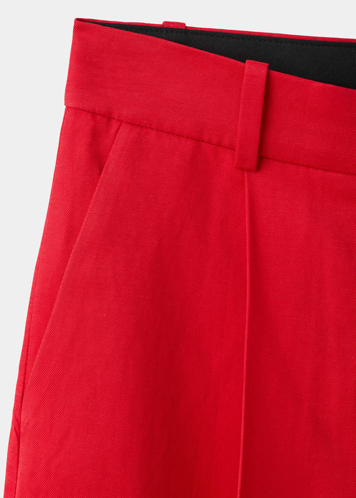 Straight mid-rise bermuda shorts — Red
