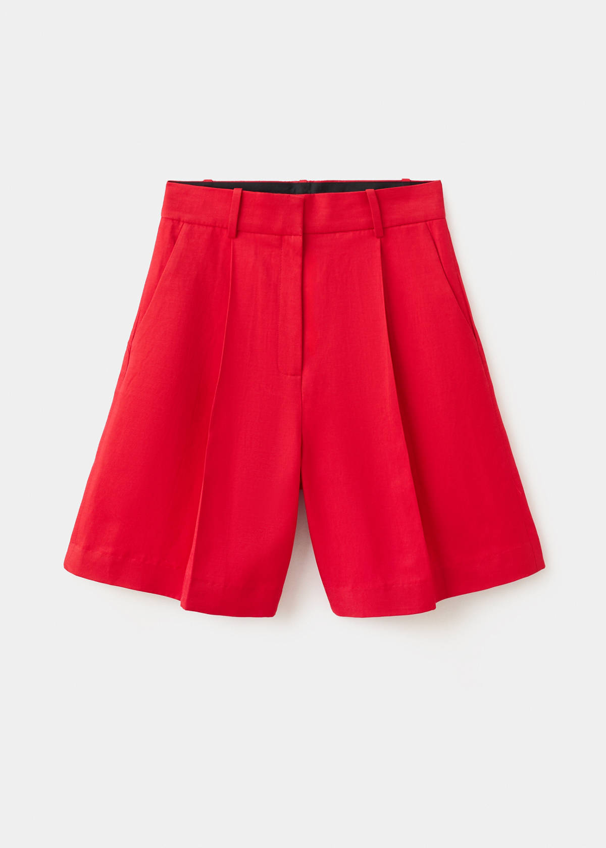 Straight mid-rise bermuda shorts — Red