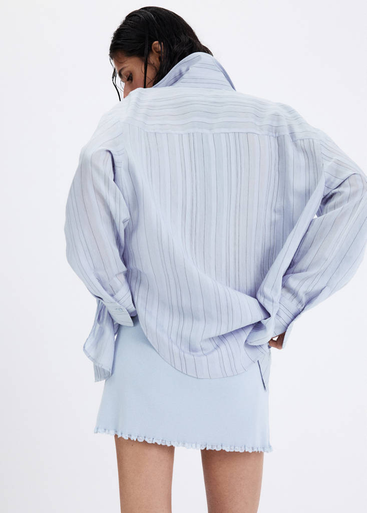 Oversize striped shirt — Blue