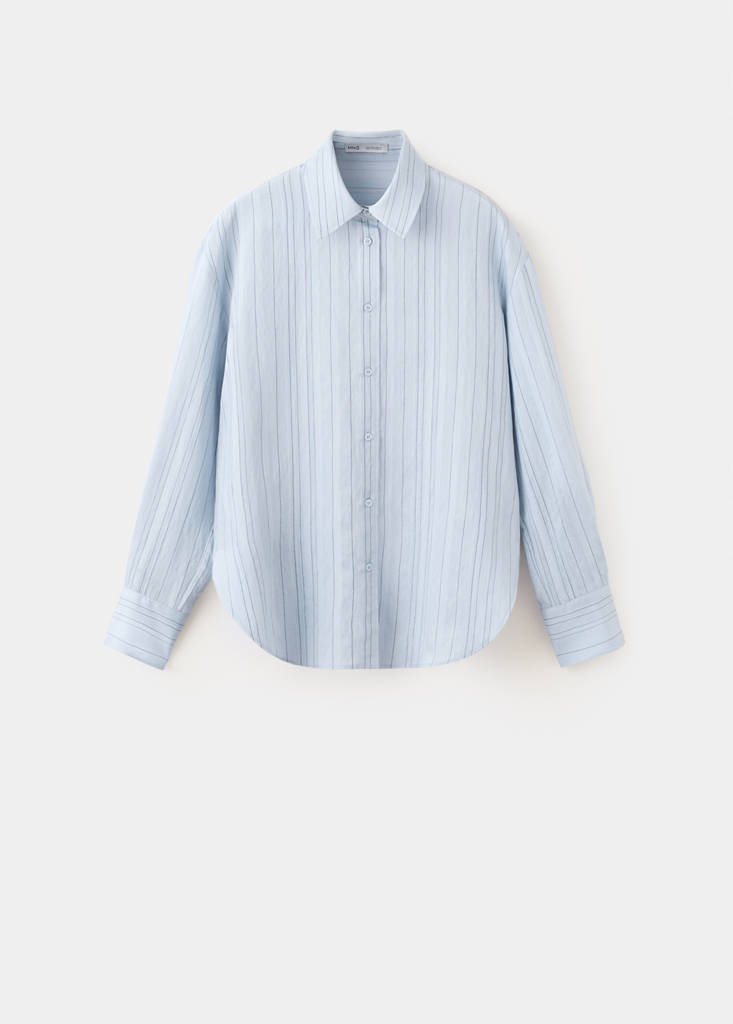Oversize striped shirt — Blue