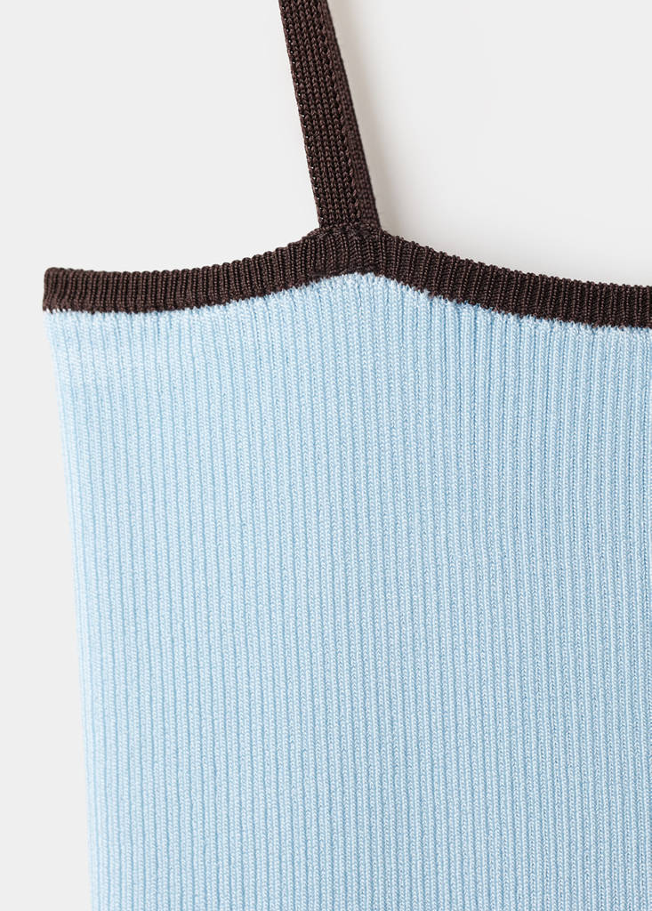 Fitted ribbed top — Sky Blue
