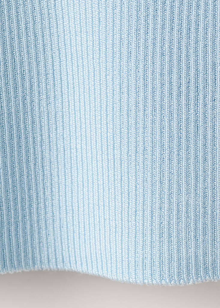 Fitted ribbed top — Sky Blue