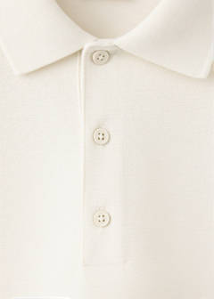 Textured cotton blend polo — White 7