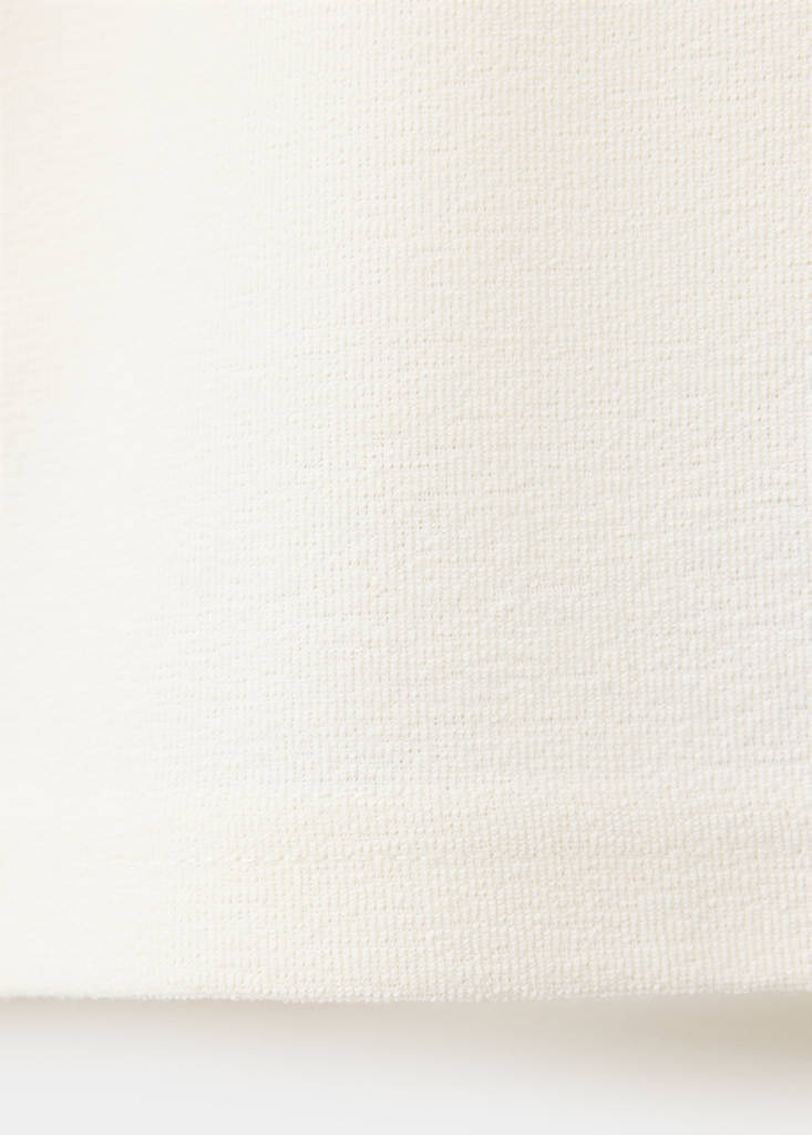 Textured cotton blend polo — White