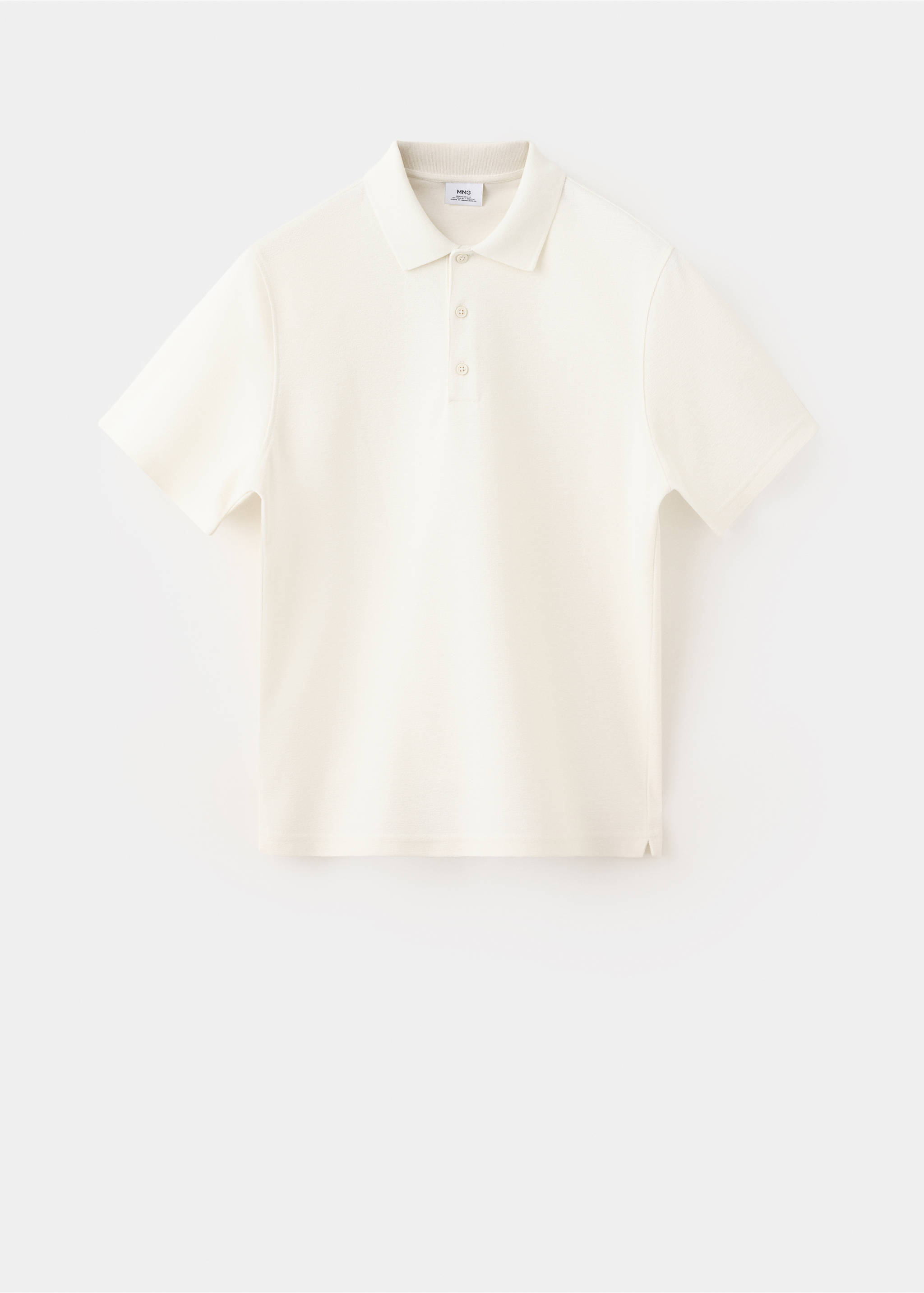 Textured cotton blend polo - Article without model, White. Ref: 37042898-00.