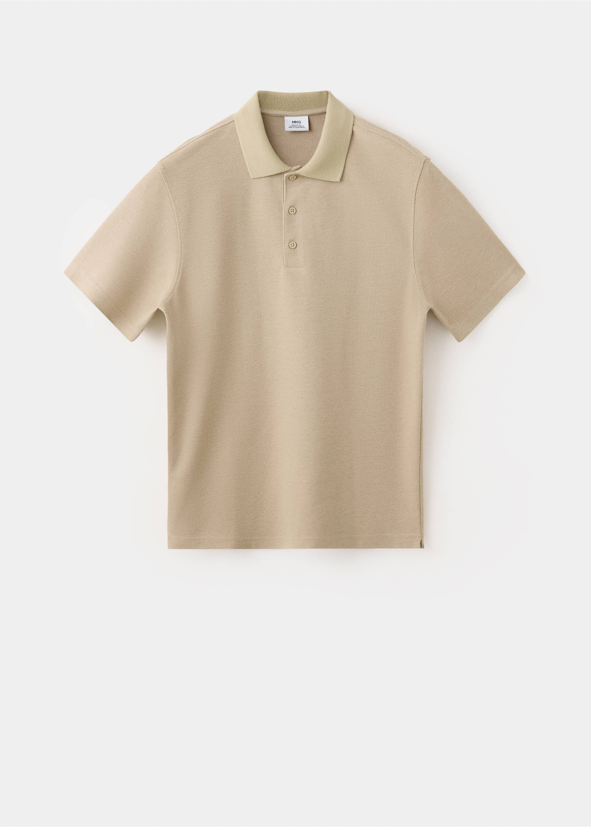 Textured cotton blend polo - Article without model, Beige. Ref: 37042898-00.