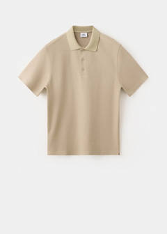 Textured cotton blend polo — Beige 6