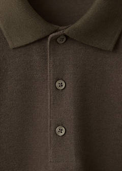 Textured cotton blend polo — Brown 8